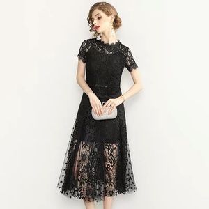 Luxury 3pc black lace skirt set Final price ‼️